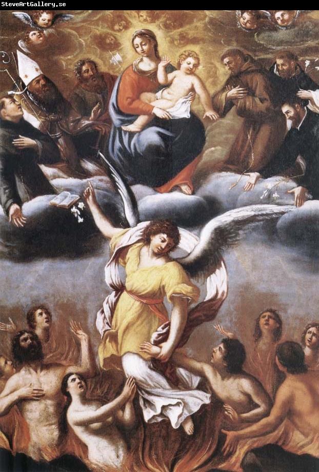 unknow artist An angel frees the souls of the Purgatory despues of the intercesion of the Virgin one Maria and of the holy